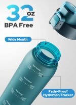 Opard 32oz Plastic Water Bottle Dishwasher Safe, Leakproof Flip-Top Lid, BPA Free Tritan, Wide Mouth Reusable Sports Water Bottle for Gym Hiking Commuting Outdoor Travel and School - Image 6