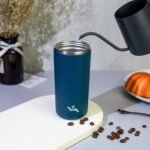 Konokyo Tumbler with Lid, 16 oz Travel Coffee Mug Double Wall Vacuum Stainless Steel Thermal Metal Cup Insulated Water Bottle,Navy Blue - Image 6
