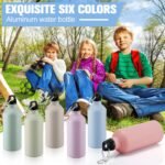 Domensi 18 Pcs 20oz Aluminum Water Bottles Bulk - Reusable Lightweight Sports Bottles with Leak-proof Twist Cap & Buckle for Gym, Hiking, Cycling, Camping - Image 3