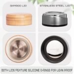 Reeho 32oz Borosilicate Glass Water Bottle with Tea Infuser, Tea Tumbler with Strainer, Reusable Travel Mug with Sleeve & 2 Lids, for Hot or Cold Drinks, Loose Tea, Fruit - Image 4