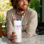 XccMe 20oz Laser Engraving Straight Skinny Tumblers,4PACK Stainless Steel Skinny tumblers with Lids and Straws,Insulated Vacuum and Powder Coated Coffee Mug for Hot and Cold Drinks (White) - Image 5