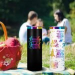 XccMe 20oz Laser Engraving Straight Skinny Tumblers,4PACK Stainless Steel Skinny tumblers with Lids and Straws,Insulated Vacuum and Powder Coated Coffee Mug for Hot and Cold Drinks (White) - Image 6