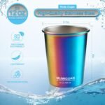 Stainless Steel Cups for Kids 12oz/350ml (4 Pack), Children's Rainbow Electroplating Cups, Camping Stainless Steel Cups, Stackable Metal Drinking Glasses, Toddler Stainless Steel Tumbler, BPA Free - Image 4