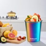 Stainless Steel Cups for Kids 12oz/350ml (4 Pack), Children's Rainbow Electroplating Cups, Camping Stainless Steel Cups, Stackable Metal Drinking Glasses, Toddler Stainless Steel Tumbler, BPA Free - Image 7