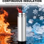 Mini Water Bottle, 150 ml /5 oz Mini Vacuum Insulated Water Bottle Small Stainless Steel Water Bottle for Hot and Cold Drinks, Coffee Cup Pocket Bottle Slim Bottle Reusable (Sliver) - Image 6