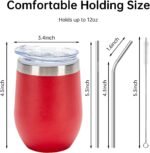 IEOVIEE 32 Pack 12oz Stainless Steel Bulk Wine Tumblers with Lids and Straws, Vacuum Insulated Double Wall Travel coffee/beer mugs, Powder Coated Tumbler Bulk Cup for Cold and Hot Drinks(Red) - Image 4
