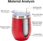 IEOVIEE 32 Pack 12oz Stainless Steel Bulk Wine Tumblers with Lids and Straws, Vacuum Insulated Double Wall Travel coffee/beer mugs, Powder Coated Tumbler Bulk Cup for Cold and Hot Drinks(Red) - Image 5