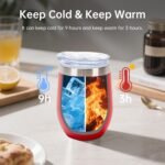 IEOVIEE 32 Pack 12oz Stainless Steel Bulk Wine Tumblers with Lids and Straws, Vacuum Insulated Double Wall Travel coffee/beer mugs, Powder Coated Tumbler Bulk Cup for Cold and Hot Drinks(Red) - Image 6