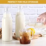 CWHHRN 34 Oz Glass Juice Bottles with Lids, Glass Bottles, BPA Free, Borosilicate Glass for Juicing, Smoothies, Infused Water, Beverage Storage, Shaker Bottles (2 Pack) - Image 5