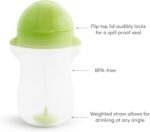 Munchkin Any Angle Weighted Toddler Straw Cups with Click Lock Lid, 10 Ounce, 2 Pack, Blue/Green - Image 4