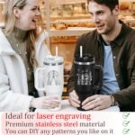 4 Pack 40 Oz Tumblers with Handle Bulk, Double Wall Vacuum Insulated Stainless Steel Tumblers with Lid and Straw, 40 oz Cups with Silicone Spill Proof Stopper Set (Black-2,White-2) - Image 6