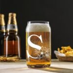 Vanteen Initial Glass Cup, Monogrammed Gifts for Women, 16 oz Glass Cups with Lids and Straws, Coffee Smoothie Beer Glass Personalized Christmas, Birthday Gifts for Her Mom (S) - Image 5