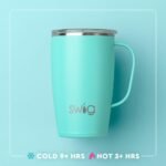 Swig Life 18oz Travel Mug, Lightweight Insulated Tumbler with Handle and Lid, Cup Holder Friendly, Dishwasher Safe, Stainless Steel, Travel Coffee Cup (Caliente) - Image 4