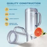 MEWAY 40 oz Acrylic Tumbler with Handle and Straw Lid，Double Wall Vacuum Reusable plastic Water Bottle Travel Mug Cup，Classic Tumblers Cupholder Friendly (2 Pack) - Image 5