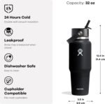 Hydro Flask Travel Water Bottle - Insulated Stainless Steel - Wide Straw Lid, Non Spill, Leakproof in 32 Oz Oat Tan - Image 5