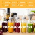 Sursip 10 oz Glass Juice Bottles, 10 Pack with Stainless Steel Lids – Reusable Small Glass Bottles for Smoothies, Iced Tea & Milk – Leak-Proof, BPA-Free, Dishwasher Safe - Image 4