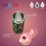 Mayim Capsule – 24oz Vacuum Insulated Water Bottle with Locking Lid & Carry Handle | Stainless Steel Travel Tumbler for Iced Coffee & Water | BPA-Free, Leakproof (Jungle Green – Safari Chic) - Image 5