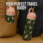 Mayim Capsule – 24oz Vacuum Insulated Water Bottle with Locking Lid & Carry Handle | Stainless Steel Travel Tumbler for Iced Coffee & Water | BPA-Free, Leakproof (Jungle Green – Safari Chic) - Image 6