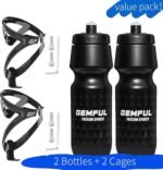 GEMFUL Bike Water Bottles with Bicycle Holder 750ml Mtb Cycling Squeeze 24 oz Sport Bottle 2 Pack - Image 3