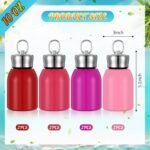 Baderke 8 Pcs Mini Water Bottles Gradient Pink Stainless Steel for Hot Cold Drink Thermal Small Vacuum Portable Water Bottles for Women Gifts Travel Camping Hiking - Image 3