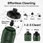 The Clean Hydration Co Insulated Bike Water Bottle | Easy Clean Nozzle, Easy Squeeze | Cycling Running Fitness Water Bottle | Gym Sport Bottle | Sport 23 Oz | Matte Black (Black) (Green, 23 Oz) - Image 3