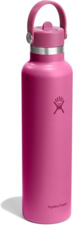Hydro Flask Water Bottle - Insulated Stainless Steel - Straw Lid, Non Spill, Leakproof 24 Oz Reef Pink - Image 3