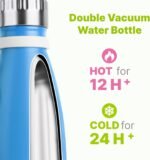 Mollcity Kids Water Bottle for School-12 oz Stainless Steel Double Wall Vacuum Insulated Sports Water Bottle Reusable Metal Leak Proof Cola Shape Flask for Girls (Sky Blue) - Image 3
