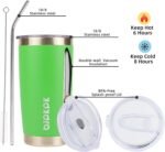 BJPKPK 20 oz Insulated Tumblers With Lid And Straw Stainless Steel Coffee Tumbler Cup,Green - Image 3