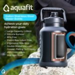 AQUAFIT 1 Gallon Insulated Water Bottle (Cold for 48 Hrs) - BPA Free & Leak Proof - 128oz Stainless Steel Jug - Big Water Bottle with Handle for Gym, Hiking, Camping & Travel (Hydrant Red) - Image 3