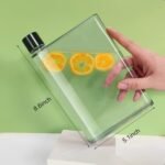 Gelible Clear Reusable Slim Flat Water Bottle 420ml Portable - Fits in Pocket &Random Corner.Transparent Portable Cup for School,Sports, Travel, Dining Time - Image 3