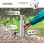 Volhoply 26oz Uninsulated Single Walled Water Bottle, Stainless Steel Reusable Water Bottles with Handle & Carabiner, BPA Free Wide Mouth Water Bottles for Gym Sports Camping（Sliver,1） - Image 4