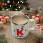 Personalized Kids Mug for Boys with Custom Name, Fun Paint Splash Initial Cup - 14oz Insulated Stainless Steel Tumbler with Handle & Lid, Creative Christmas Stocking Stuffer & Birthday Gift (B67) - Image 5