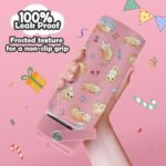 ROVOZAR Cat Water Bottle for Girls - 16oz Cat Stainless Steel Water Bottle with Straw - Cute Cats Insulated Cup - Pink Cats Kids Tumbler for School, Sports, Travel - Image 6