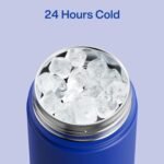 ENCOOL Insulated Water Bottle with Straw Stainless Steel Water Bottle, Leak-Proof, BPA-Free, Double Wall Vacuum Keeps Cold for 24 Hours for Sports, Travel, School (26 oz, Beaucoup Blue) - Image 4