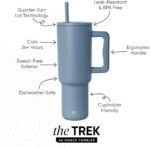 Simple Modern 40 oz Trek Tumbler with Handle and Straw Lid | Cup Holder Friendly Insulated Stainless Steel Travel Mug | Blue Dune - Image 3