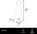 Built 18 fl oz Double-Walled Stainless Steel Standard Mouth Cascade Bottle, Threaded Handle Lid Spill-resistant Travel Cup with Rubber Grip Keep Drinks Cold Hot for Home Travel - Image 4