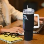 LKWSCGHM 40 oz Stainless Steel Tumbler with Handle and Straw, Pigeon Car Cup Insulated Water Bottle Personalized Ice Bully Cup Hot/Cold Travel Coffee Mug Gifts, Cupholder Friendly - Image 7