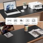 Aothia Non-Slip Waterproof PU Leather Desk Pad Protector for Mouse, Writing Desk, Office, Home, Laptop Blotter, 23.6" x 13.7", Black - Image 4