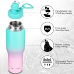 ABOTOCUP 32oz Insulated Water Bottle, Fit in Any Car Cup Holder, Water Bottle with Straw Lids, Stainless Steel Insulated Water Flask Double Wall Leak-proof BPA Free to Keep Cold&Hot - Image 4