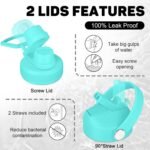 ABOTOCUP 32oz Insulated Water Bottle, Fit in Any Car Cup Holder, Water Bottle with Straw Lids, Stainless Steel Insulated Water Flask Double Wall Leak-proof BPA Free to Keep Cold&Hot - Image 5