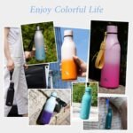 Konokyo Insulated Water Bottle with Strap,18 oz Double Wall Stainless Steel Vacuum Bottles Metal Water Flask,Orange - Image 6