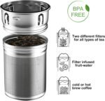 PARACITY Glass Tea Infuser Bottle Teas Flood Cup Double Wall Borosilicate Portable Travel Tumbler Mug Leakproof for Loose Leaf Flower Herbal Tea Bags 13 OZ/380ML (Silver) - Image 3