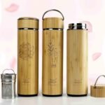 LiveZen 18oz Bamboo Tea Tumbler with Lid and 2 Pack Tea Filters for Loose Leaf Tea – Stainless Steel Insulated Tea Infuser Bottle with Strainer – Tea Gift Set for Tea Lovers Men Women - Image 4