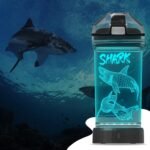 YuanDian Shark Gifts, Light Up Kids Water Bottle with 3D Ocean Animal Shark Design- 14 OZ Tritan BPA Free - Cool Drinking Cups Gift for School Kids Baby Boy Girl Child Christmas Holiday - Image 4