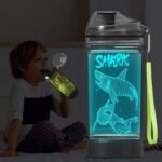 YuanDian Shark Gifts, Light Up Kids Water Bottle with 3D Ocean Animal Shark Design- 14 OZ Tritan BPA Free - Cool Drinking Cups Gift for School Kids Baby Boy Girl Child Christmas Holiday - Image 7
