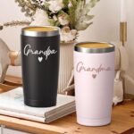 Lifecapido Grandparents Gifts, Grandma and Grandpa 20oz Stainless Steel Travel Tumbler Set, Birthday Gift Grandma Grandpa Grandparents Christmas Gifts for Grandparents - Image 3
