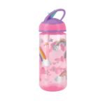 Nuby 2 Pack Iridescent PP Flip-it Kids On-The-Go Printed Water Bottle with Bite Proof Hard Straw - 18oz / 540 ml, 18+ Months, 2 pk, Mermaid & Rainbow Print - Image 4