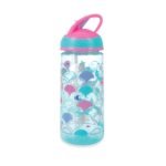Nuby 2 Pack Iridescent PP Flip-it Kids On-The-Go Printed Water Bottle with Bite Proof Hard Straw - 18oz / 540 ml, 18+ Months, 2 pk, Mermaid & Rainbow Print - Image 6