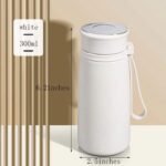 FYJHLQZZ Mini Water Bottle 10oz Small Thermo for Hot and Cold Drinks Vacuum Insulated Water Bottle with Handle Leak Proof Sport Tumbler Coffee Travel Mug (White) - Image 3