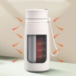 FYJHLQZZ Mini Water Bottle 10oz Small Thermo for Hot and Cold Drinks Vacuum Insulated Water Bottle with Handle Leak Proof Sport Tumbler Coffee Travel Mug (White) - Image 5